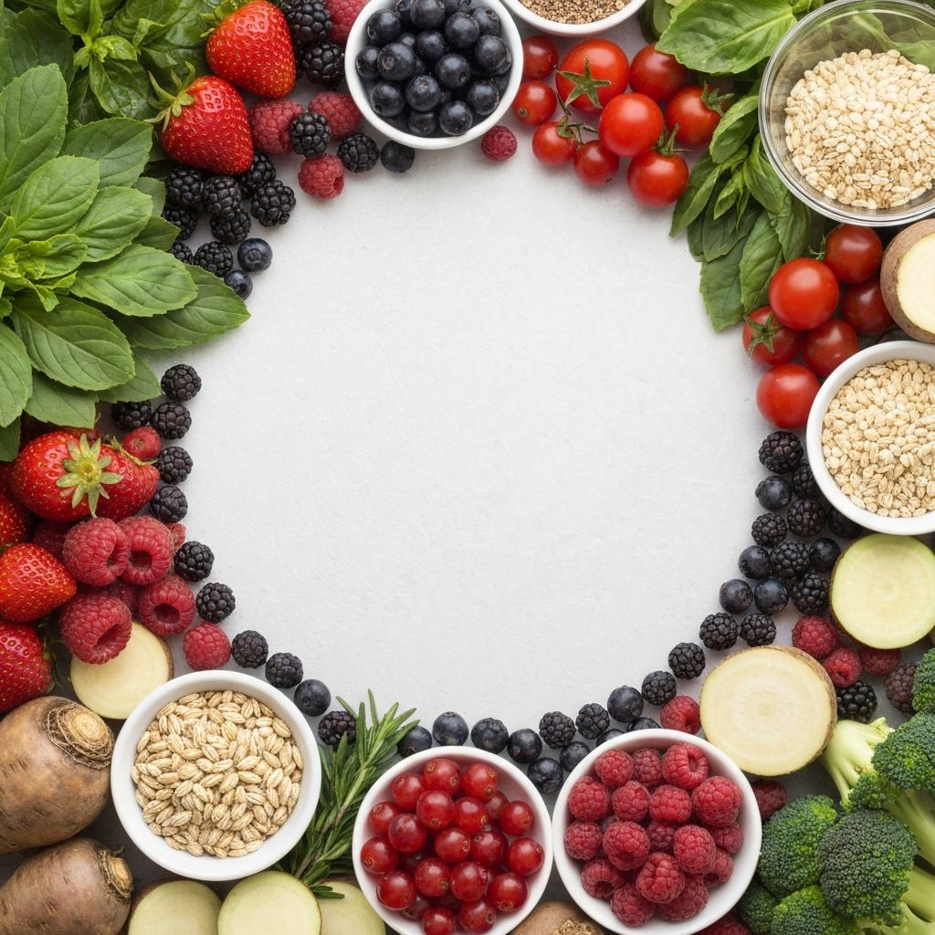 Diverse natural wellness ingredients